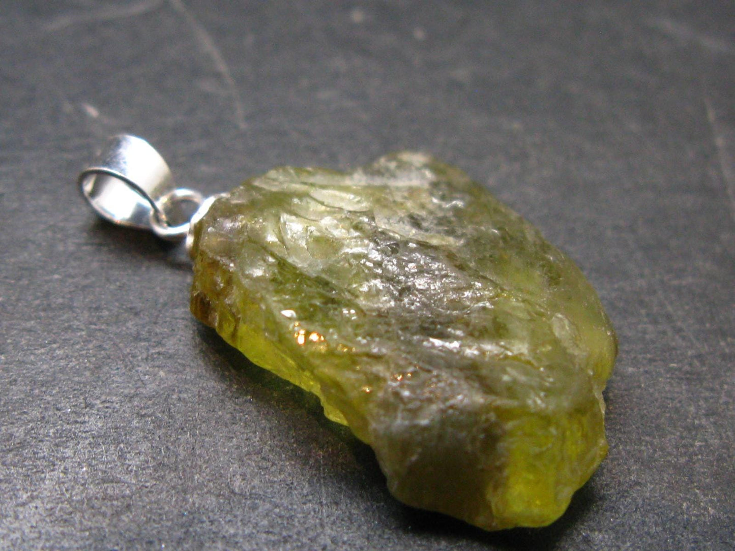 Chrysoberyl Crystal Silver Pendant From Brazil - 3.09 Grams