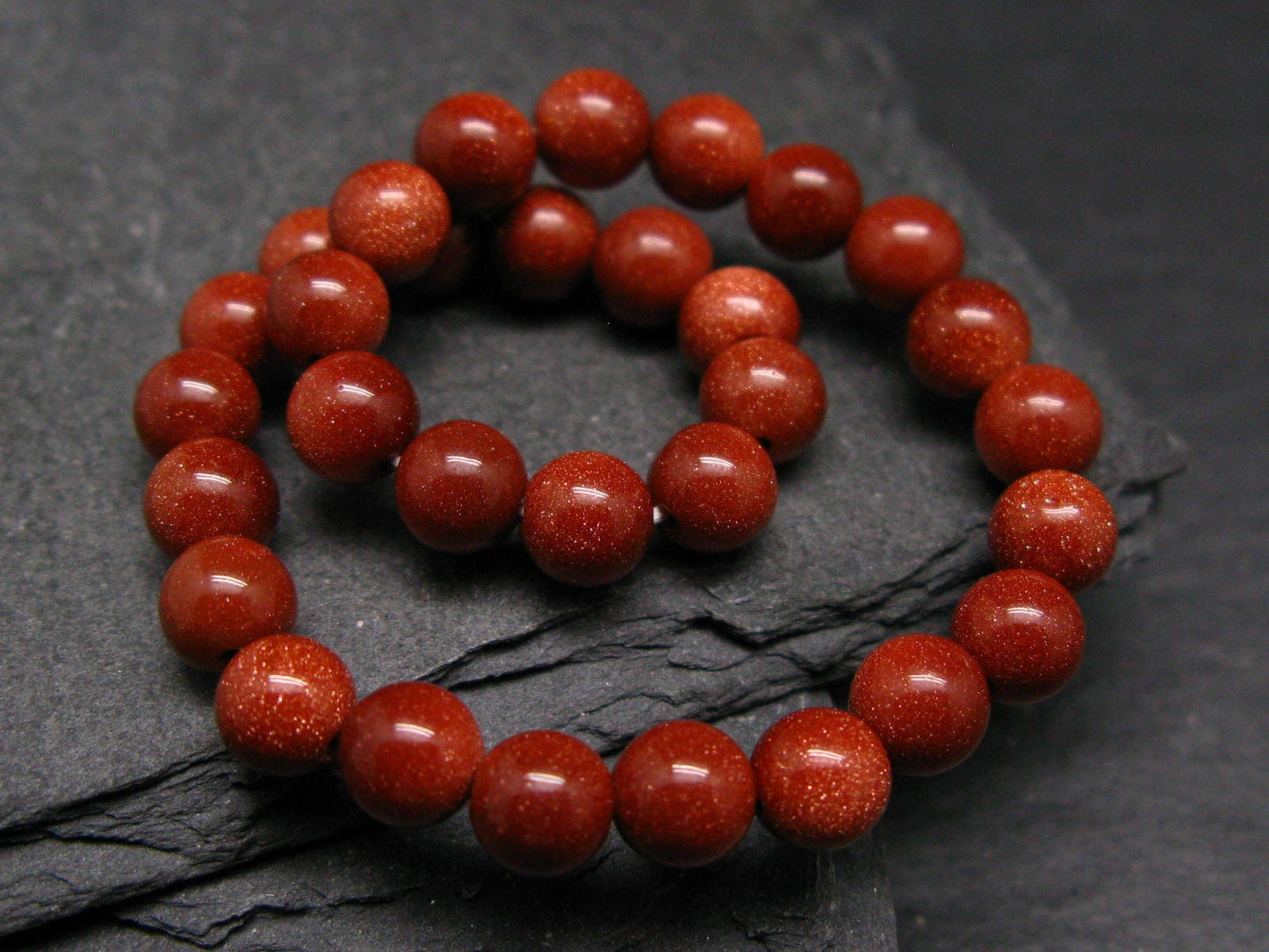 Goldstone Genuine Bracelet ~ 7 Inches ~ 6mm Round Beads