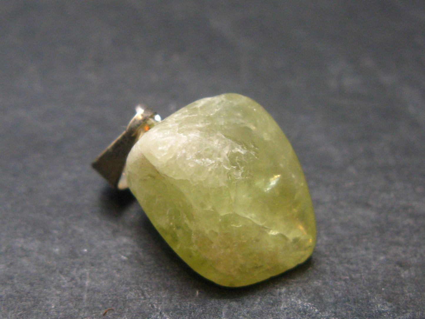 Brazilianite Crystal Silver Pendant From Brazil - 0.8" - 2.1 Grams