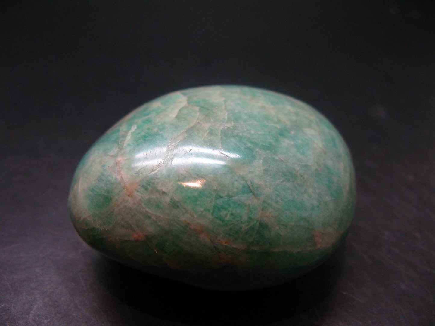 Rich Green Amazonite Tumbled Stone From Madagascar - 2.5"