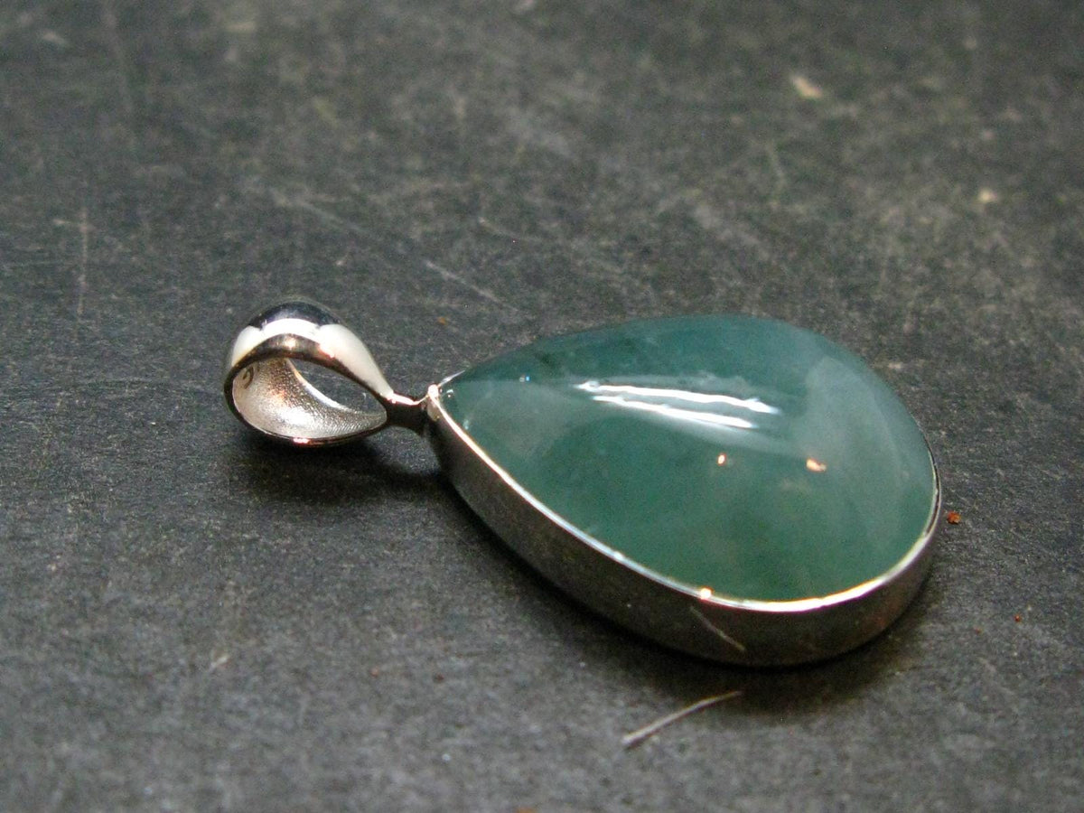 Extremely Rare Grandidierite Silver Pendant From Madagascar - 1.1" - 3.91 Grams