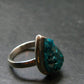 Emerald Green Dioptase Crystal Silver Ring from Congo - 5.57 Grams - Size 8