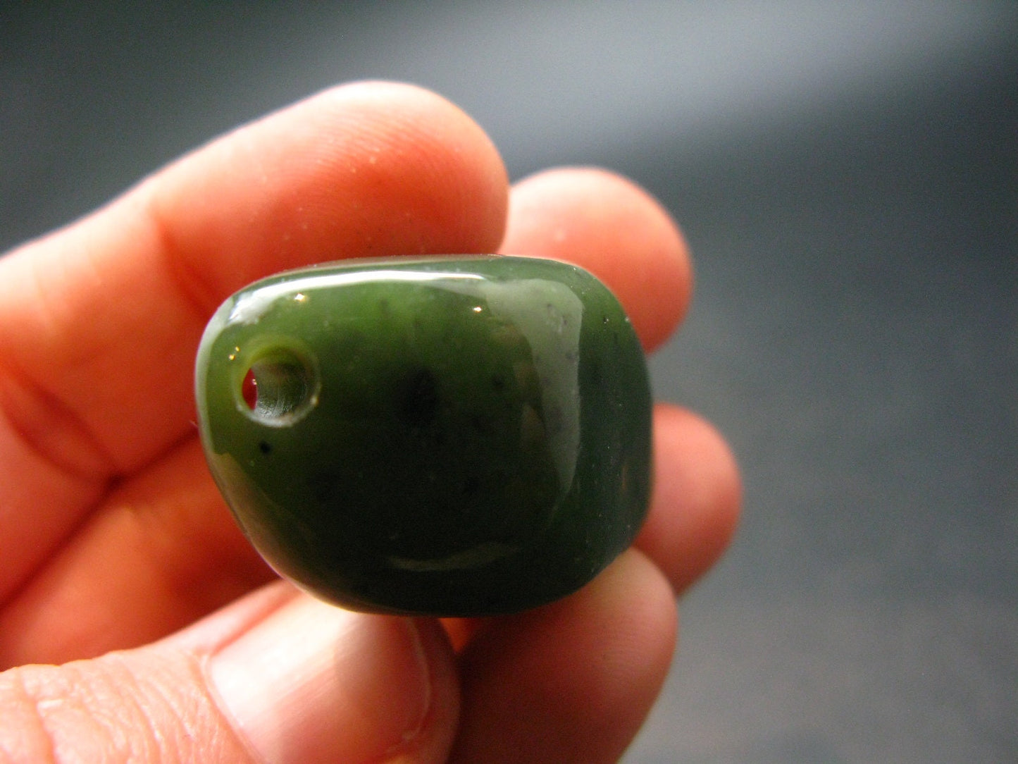 Nephrite Jade 1.2" Pendant From Canada (Metal Free) - 19.48 Grams