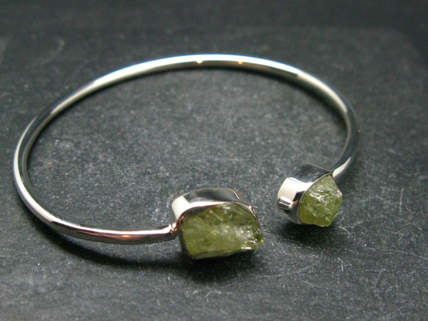 Brazilianite Silver Twister Bracelet From Brazil - 6.38 Grams