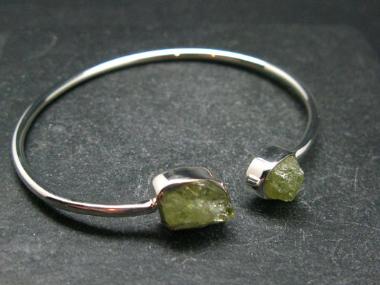 Brazilianite Silver Twister Bracelet From Brazil - 6.38 Grams