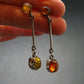 Nature’s Time Capsule!! Natural Cognac Color Baltic Amber 925 Silver Stud Earrings