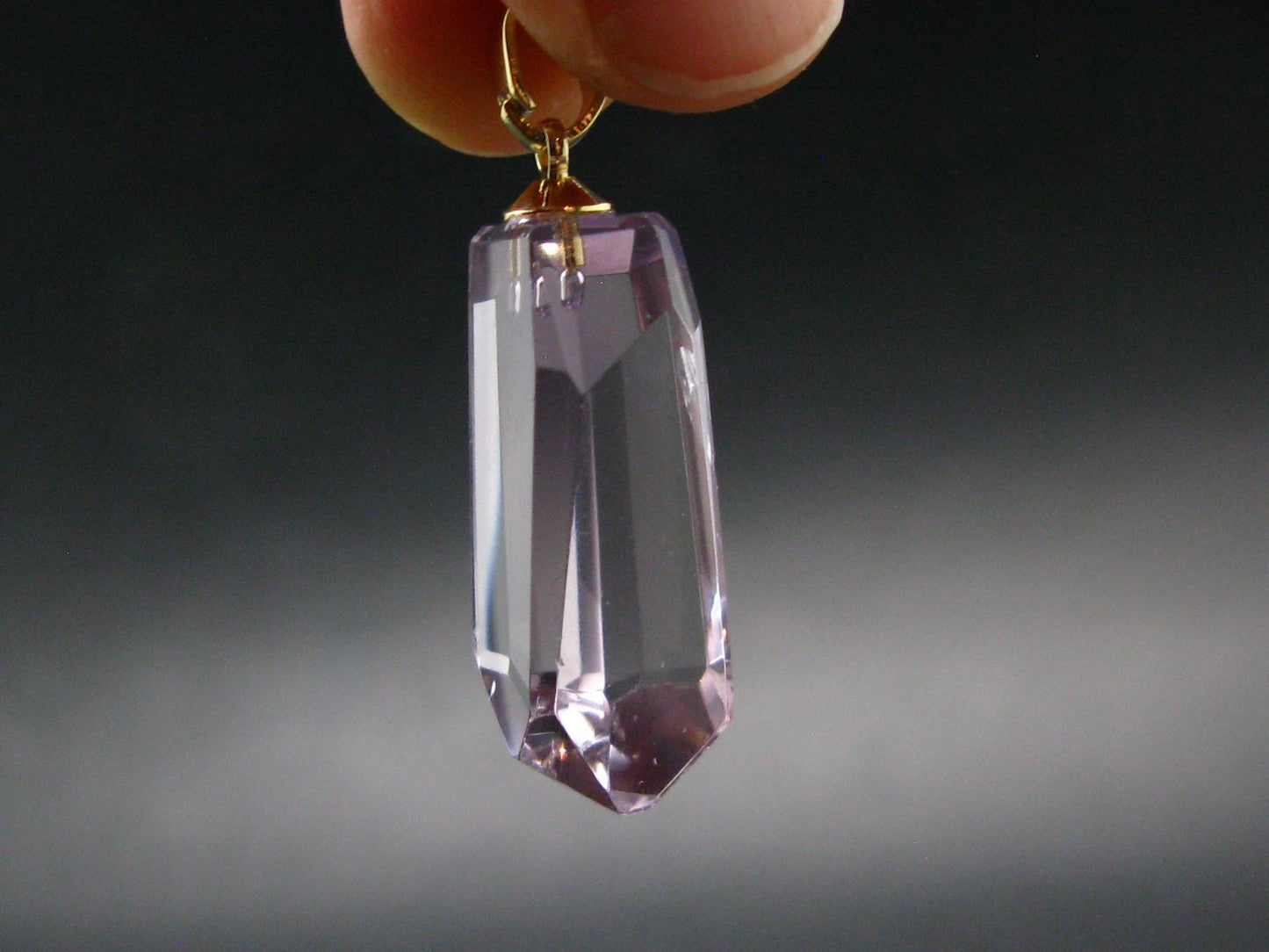 Amethyst Sterling Silver Gold Plated Pendant From Brazil - 1.4" - 6.05 Grams