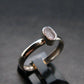 Gray Herderite Silver Ring from Africa - Size 8 - 1.71 Grams