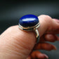 Lapis Lazuli Silver Ring From Afghanistan - 8.3 Grams - Size 11