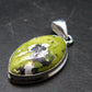 Unique Lizardite Serpentine Silver Plated Pendant from Norway - 1.4" - 5.11 Grams