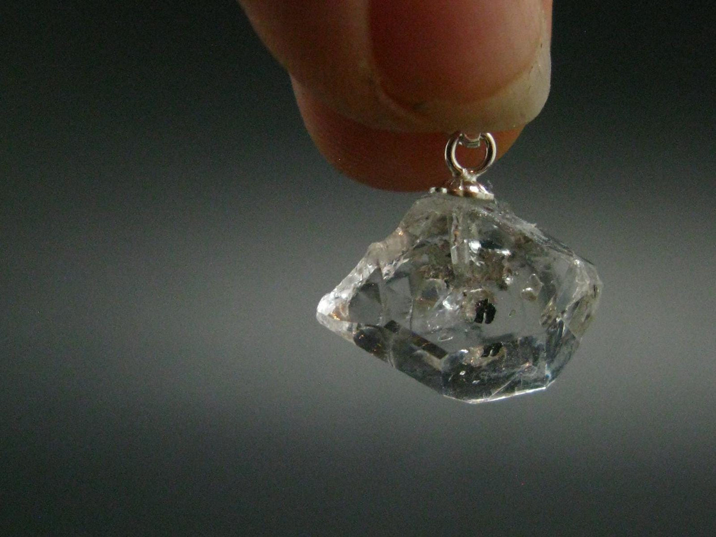 Herkimer Diamond Silver Pendant - 0.7" - 1.90 Grams