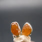 Spessartine Garnet Silver Stud Earrings From Tanzania - 0.7" - 1.62 Grams