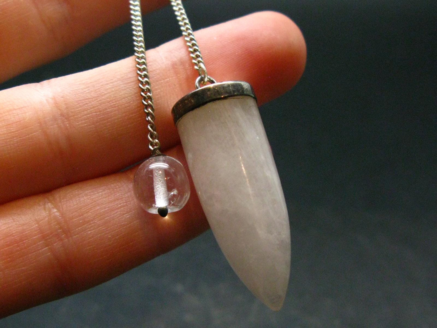 Very Rare White Cryolite Pendulum from Greenland - 7" - 8.85 Grams