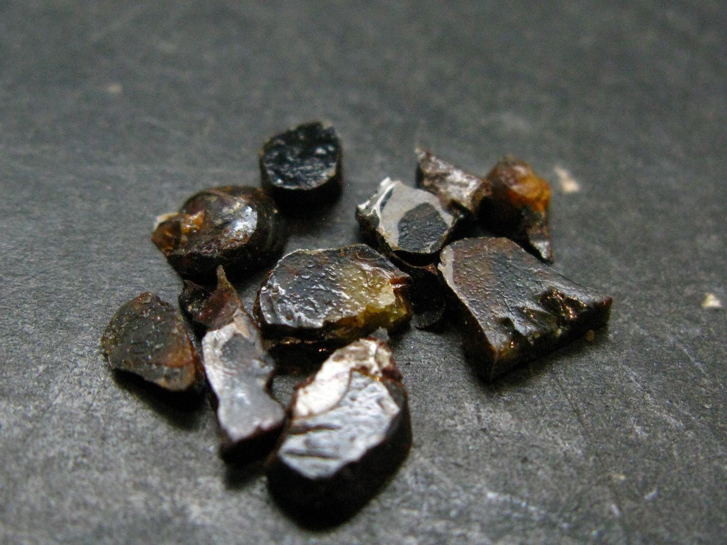 Lot of 10 Sericho Pallasite Meteorite Pieces From Kenya - 1.80 Grams