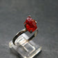 Fire Red Zincite Zinkite 925 Silver Ring from Poland - Size 9 - 3.33 Grams