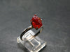 Fire Red Zincite Zinkite 925 Silver Ring from Poland - Size 9 - 3.33 Grams