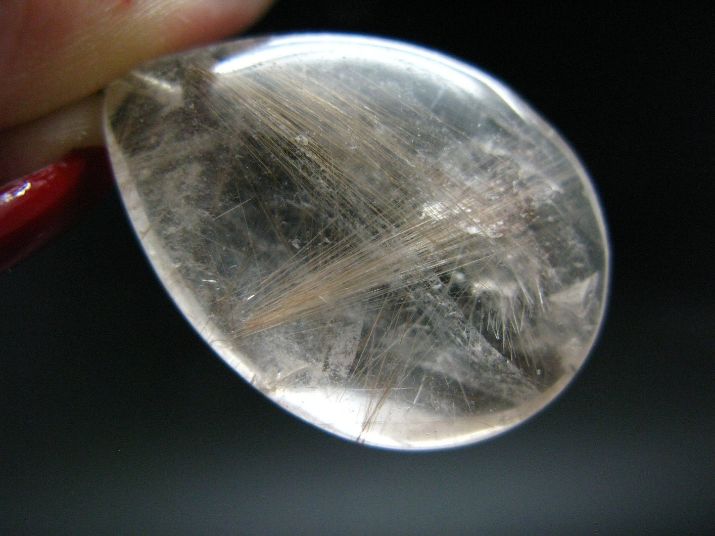 Rutilated Quartz Silver Pendant From Brazil - 1.5"