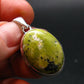 Unique Lizardite Serpentine Silver Plated Pendant from Norway - 1.4" - 5.69 Grams