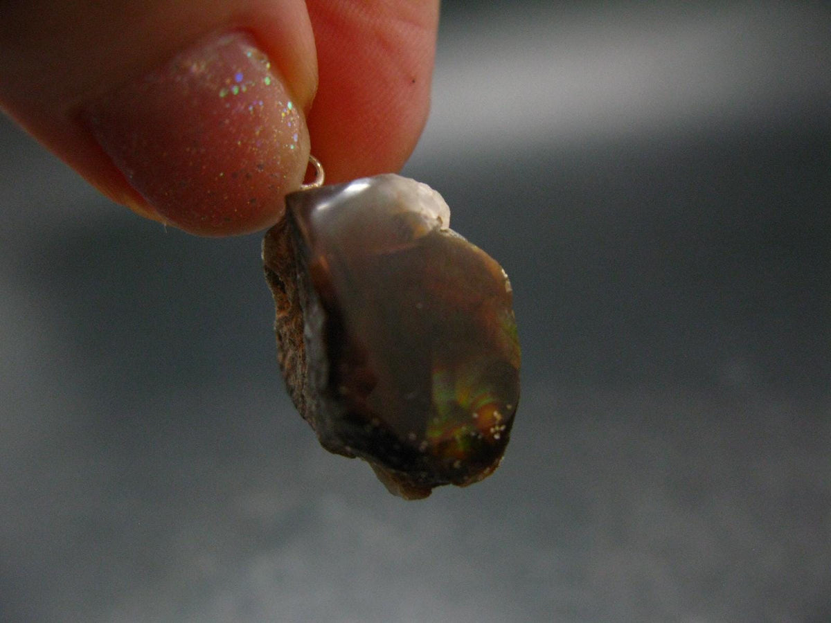 Fire Agate Silver Pendant From Mexico - 1.1" - 5.03 Grams