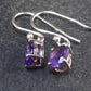 Orchid St. Valentine Gem!! Oval Shaped Faceted Natural Amethyst 925 Sterling Silver Drop Earrings - 0.8" - 1.3 Grams