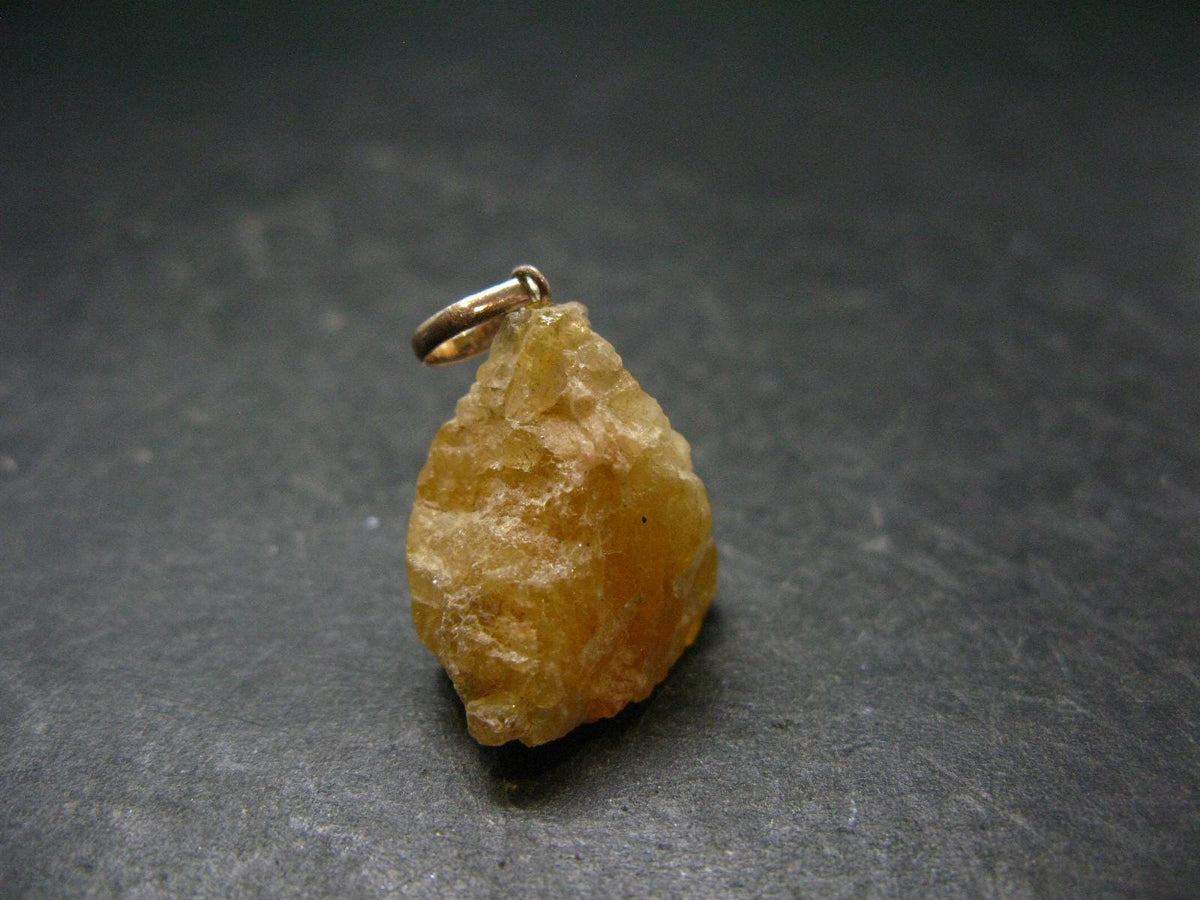 Heliodor (Yellow Beryl) Crystal Silver Pendant From Brazil - 1.1" - 5.38 Grams