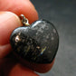 Silver Nuumite Nuummite Heart Pendant From Greenland - 1.0" - 3.38 Grams