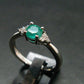 Emerald Crystal Silver Ring from Colombia - 0.65 carats - Size 7