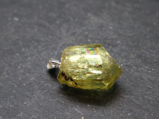 Large Gold Apatite Tumbled Pendant from Mexico - 4.03 Grams - 0.9"
