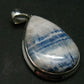 Rare Blue Scheelite Silver Pendant From Turkey - 1.7" - 9.64 Grams
