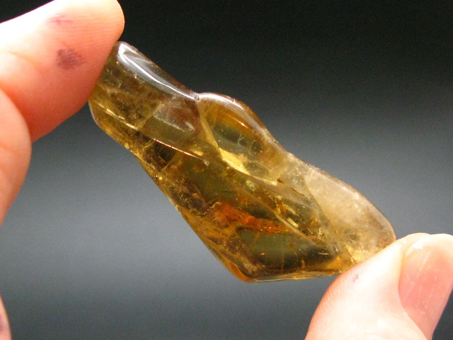 Nice Untreated Unheated Citrine Tumbled Stone from Zambia - 59.30 Carats - 1.7"