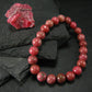 Rhodonite Genuine Bracelet ~ 7 Inches ~ 10mm Round Beads