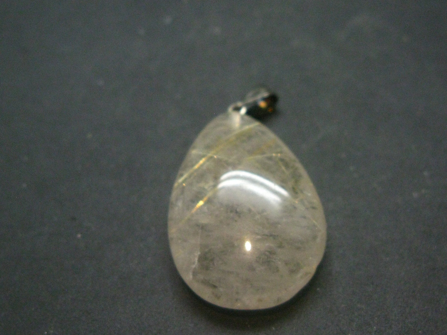 Rutilated Quartz Silver Pendant From Brazil - 1.4"
