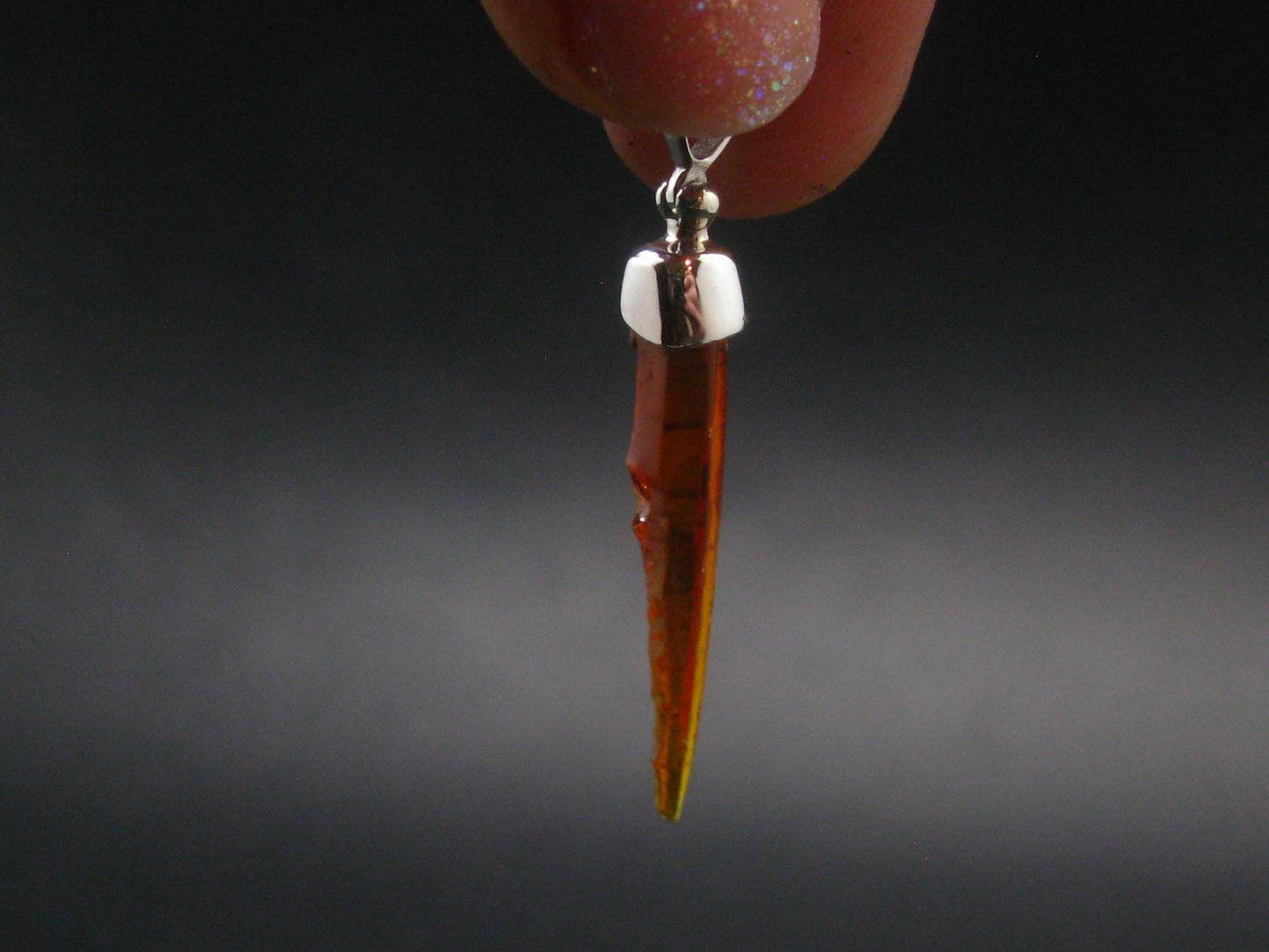 Zincite Zinkite Crystal 925 Silver Pendant from Poland - 1.5" - 2.23 Grams