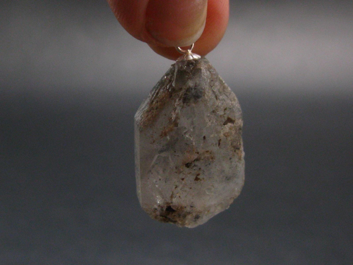 Nice Terminated Tibetan Black Quartz Pendant from Tibet - 1.3" - 9.2 Grams