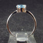 Natural Round Shaped London Blue Topaz Crystal Sterling Silver Ring - Size 5 - 1.21 Grams