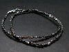 Raw Black Diamond Genuine Necklace - 7.11 Grams - 18 Inches - 5 mm Crystal Beads