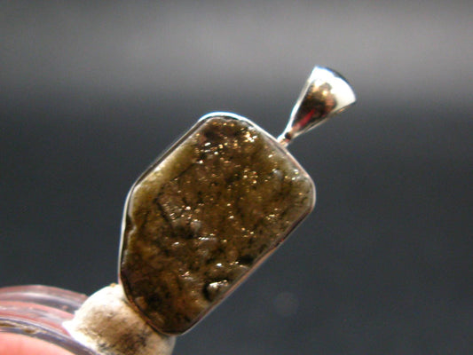 Phenakite Phenacite Silver Pendant from Brazil - 1.0 Inches - 2.94 Grams