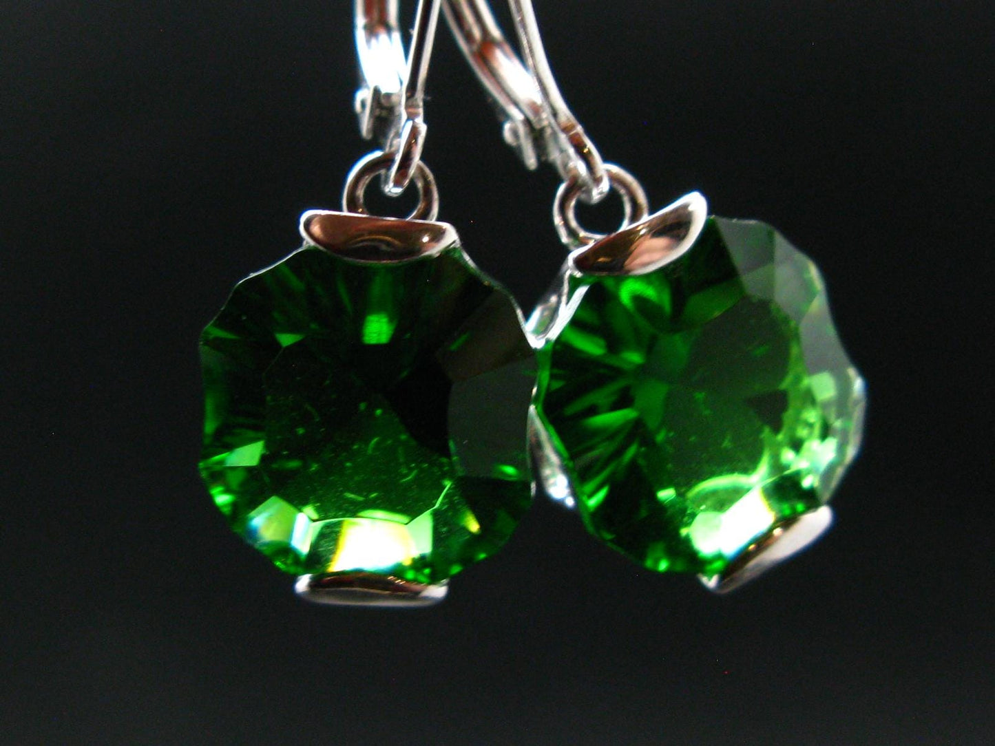 Helenite Gaia Stone Gem Sterling Silver Earrings From Washington - 7.10 Carats