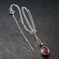 Red Garnet Almandine Gem Silver Pendant with Chain From India - 18" - 1.77 Grams