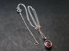 Red Garnet Almandine Gem Silver Pendant with Chain From India - 18" - 1.77 Grams