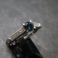 Facetted Blue Topaz Sterling Silver Ring With CZ - 1.87 Grams - Size 7