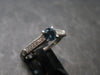 Facetted Blue Topaz Sterling Silver Ring With CZ - 1.87 Grams - Size 7