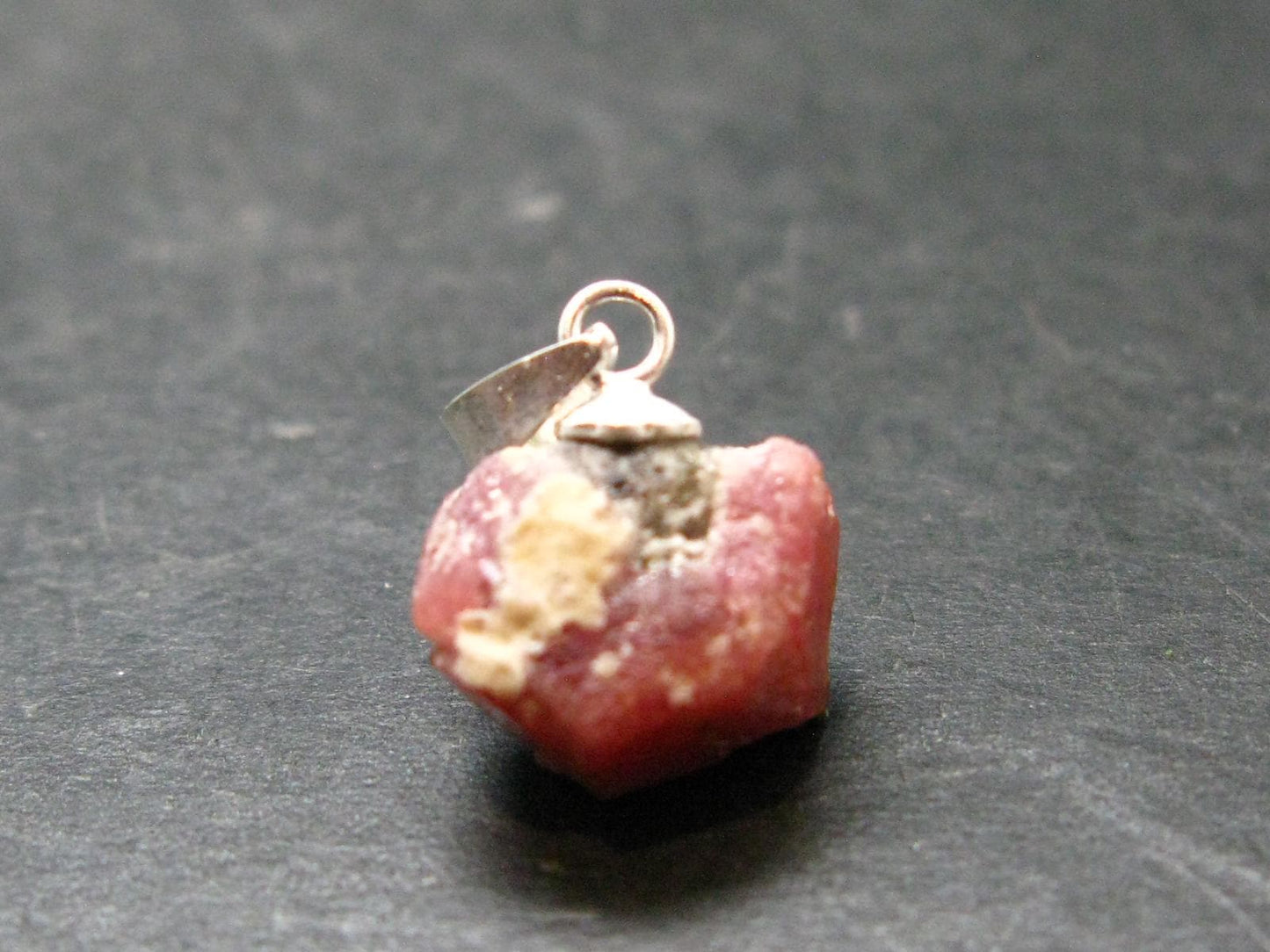 Raspberry Grossular Garnet Pendant From Mexico - 0.6" - 1.57 Grams