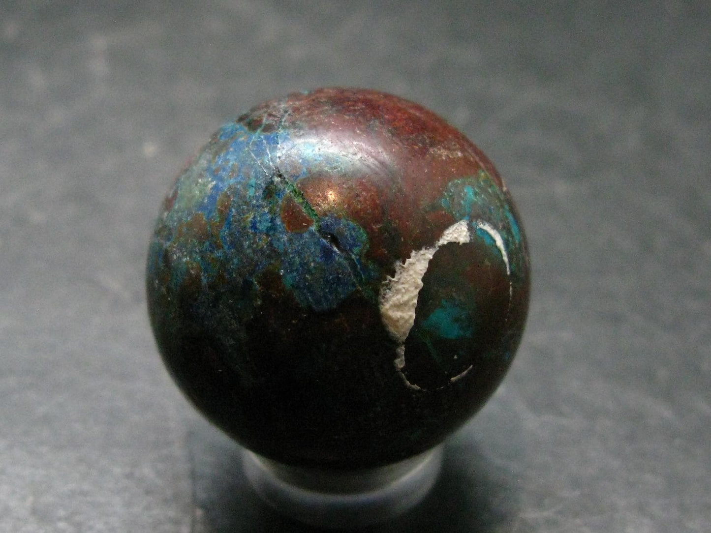 Quantum Quattro Sphere - Malachite Shattuckite Chrysocola Dioptase - 1.1" - 31.88 Grams