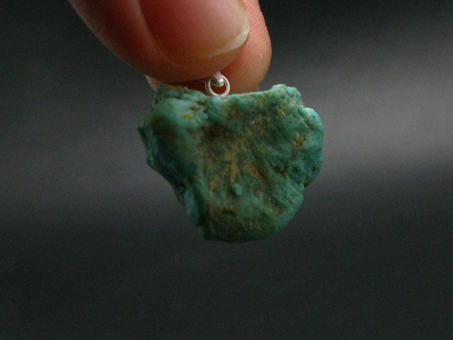 Genuine Turquoise Silver Pendant From Sleeping Beauty Arizona - 0.9" - 4.22 Grams