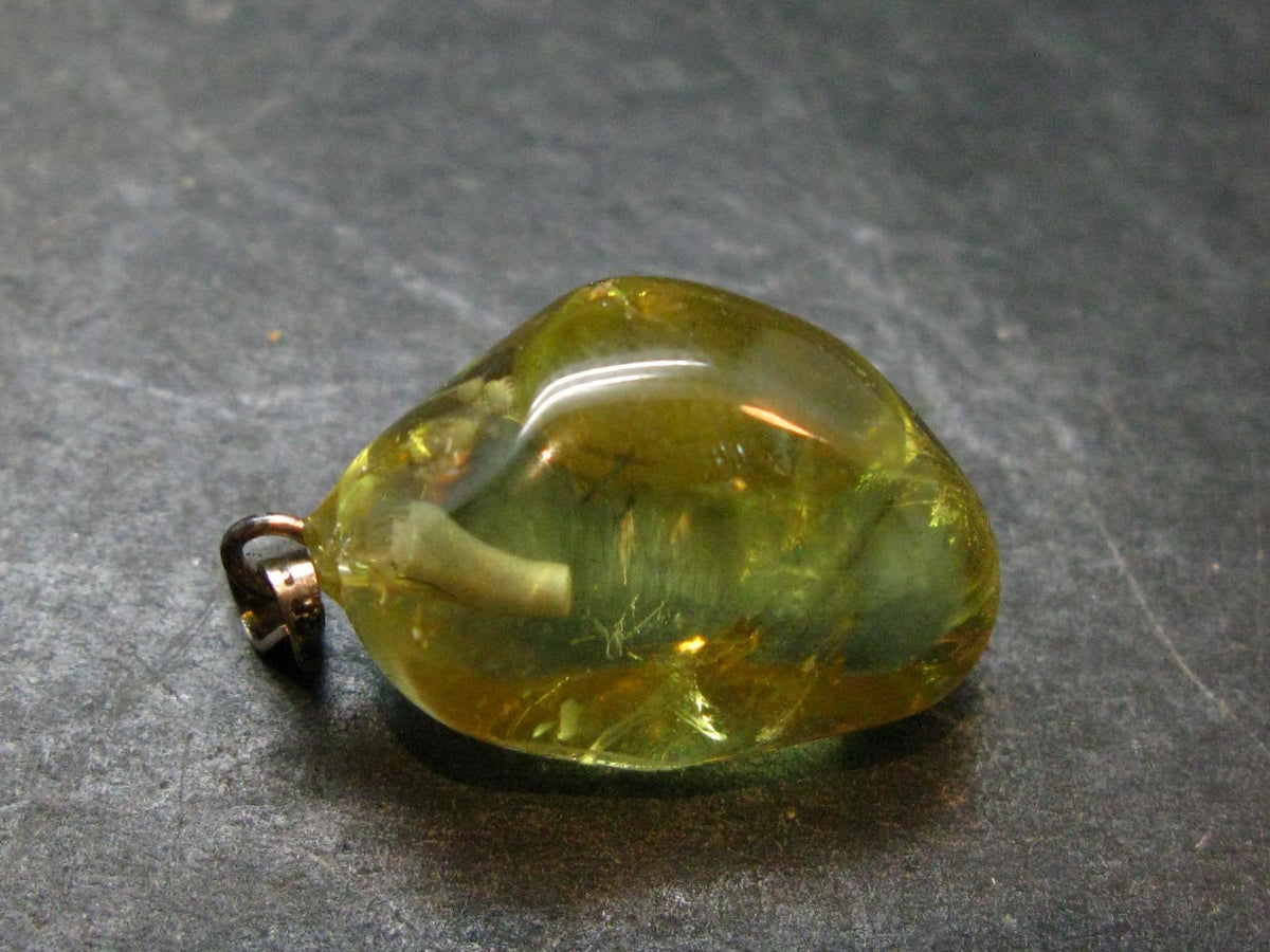 Large Gold Apatite Tumbled Pendant from Mexico - 6.32 Grams - 1.2"