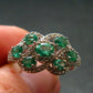 Emerald Faceted Silver Ring from Colombia - 4.21 Grams Total - Size 9.5