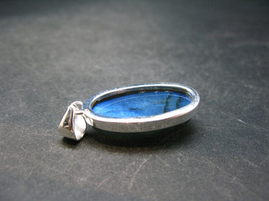 Faceted Labradorite Pendant In 925 Sterling Silver From Madagascar - 1.8'' - 9.1 Grams