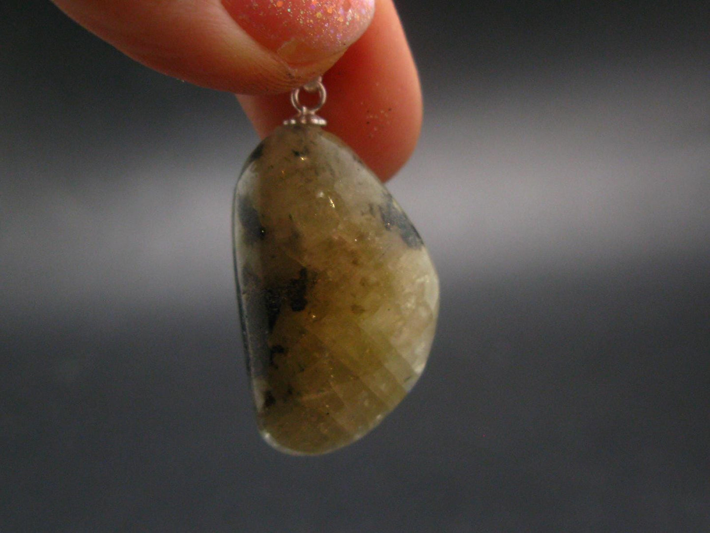 Phenakite Phenacite Tumbled Silver Pendant From Russia - 1.3" - 7.77 Grams