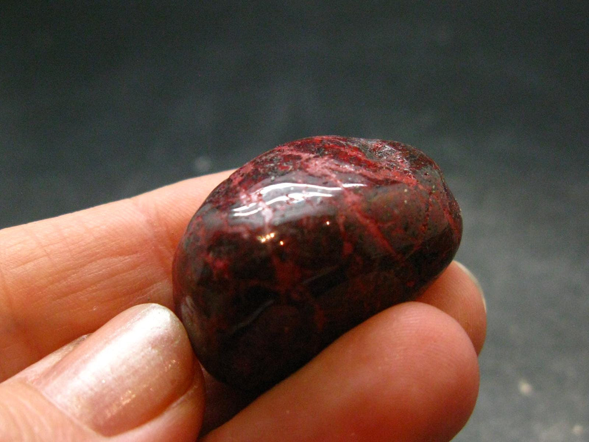 Red Cinnabar Cinabar Tumbled Piece From Spain - 18.29 Grams - 1.2"